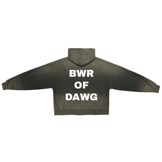 BIG DAWG WIRE UNISEXWASHED DISTRESSED ZIP-UP HOODIE