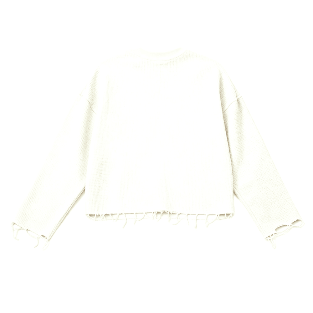 BITE DOWN UNISEX WAFFLE CROPPD LONG SLEEVE SHIRT