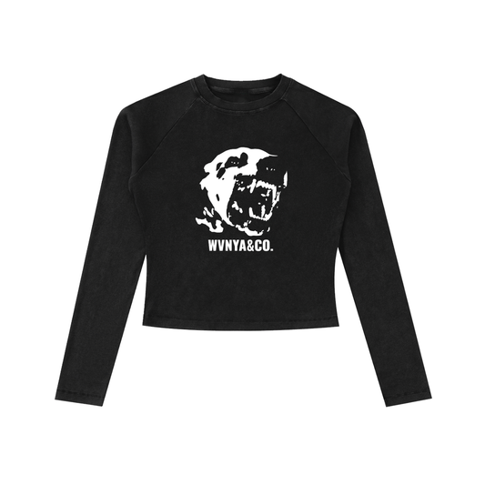 DYED WASHED RAGLAN LONG SLEEVE SLIMT-SHIRT