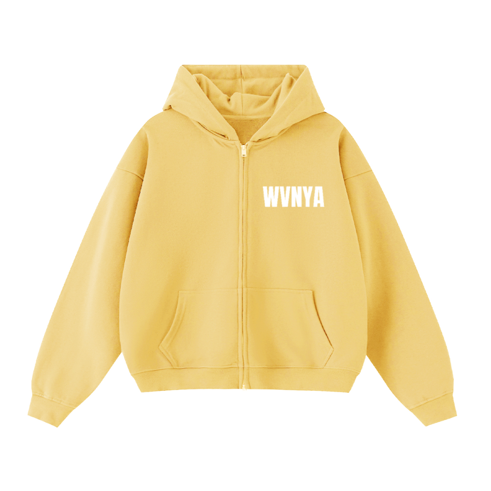 WVNYA UNISEX CROPPD DOUBLE ZIP HOODIE
