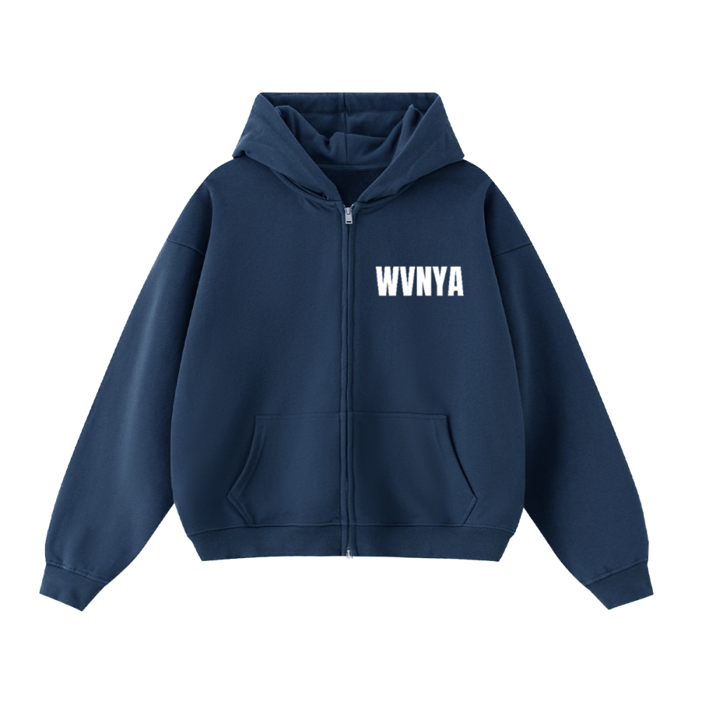 WVNYA UNISEX CROPPD DOUBLE ZIP HOODIE
