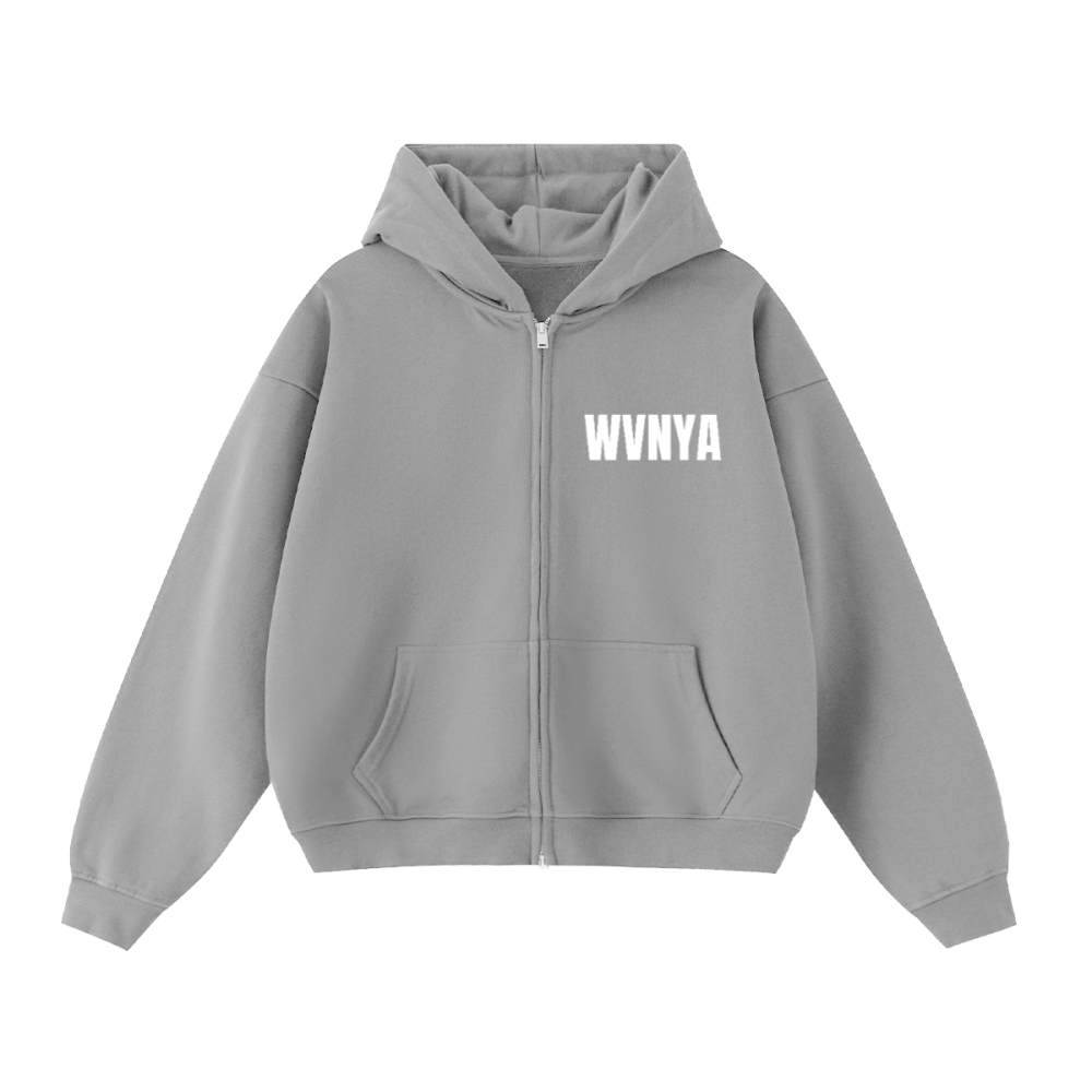 WVNYA UNISEX CROPPD DOUBLE ZIP HOODIE