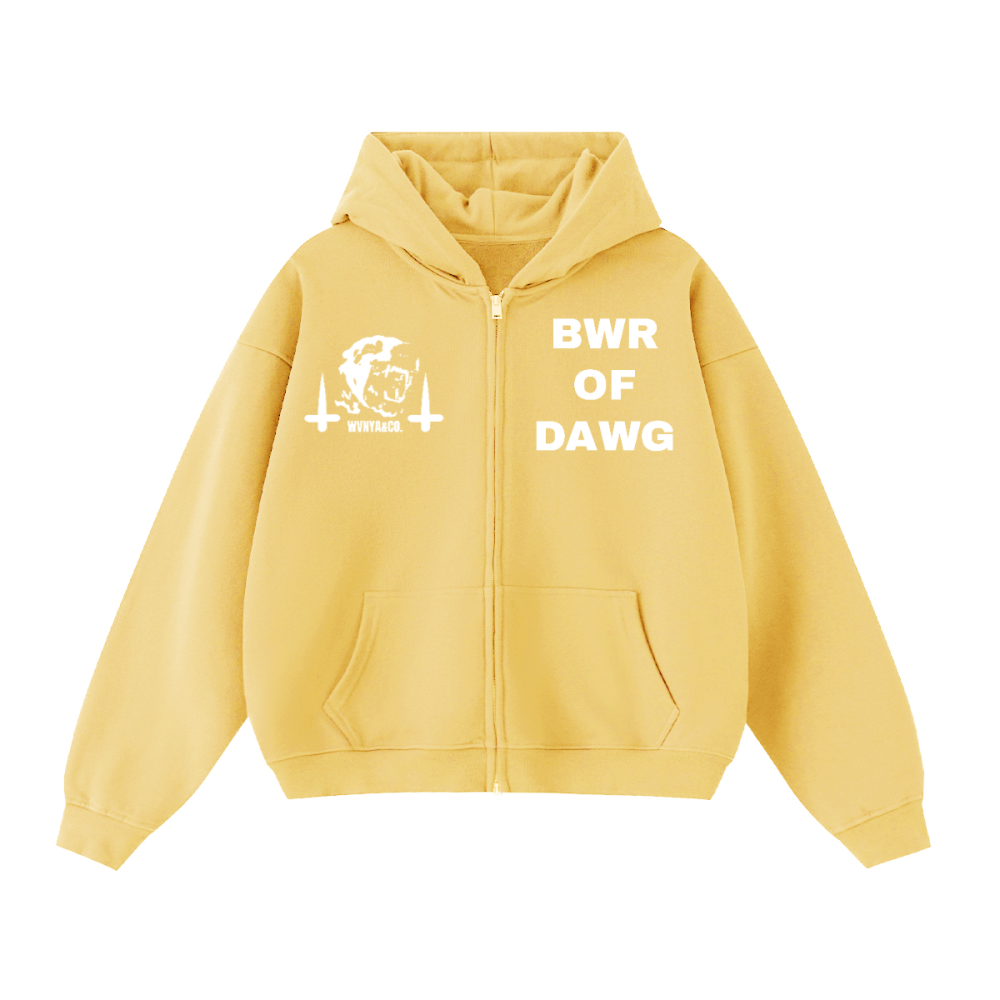GUARDIAN BWR OF DAWG UNISEX CROPPD DOUBLE ZIP-UP HOODIE