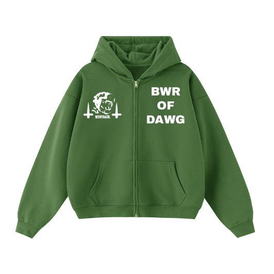 GUARDIAN BWR OF DAWG UNISEX CROPPD DOUBLE ZIP-UP HOODIE