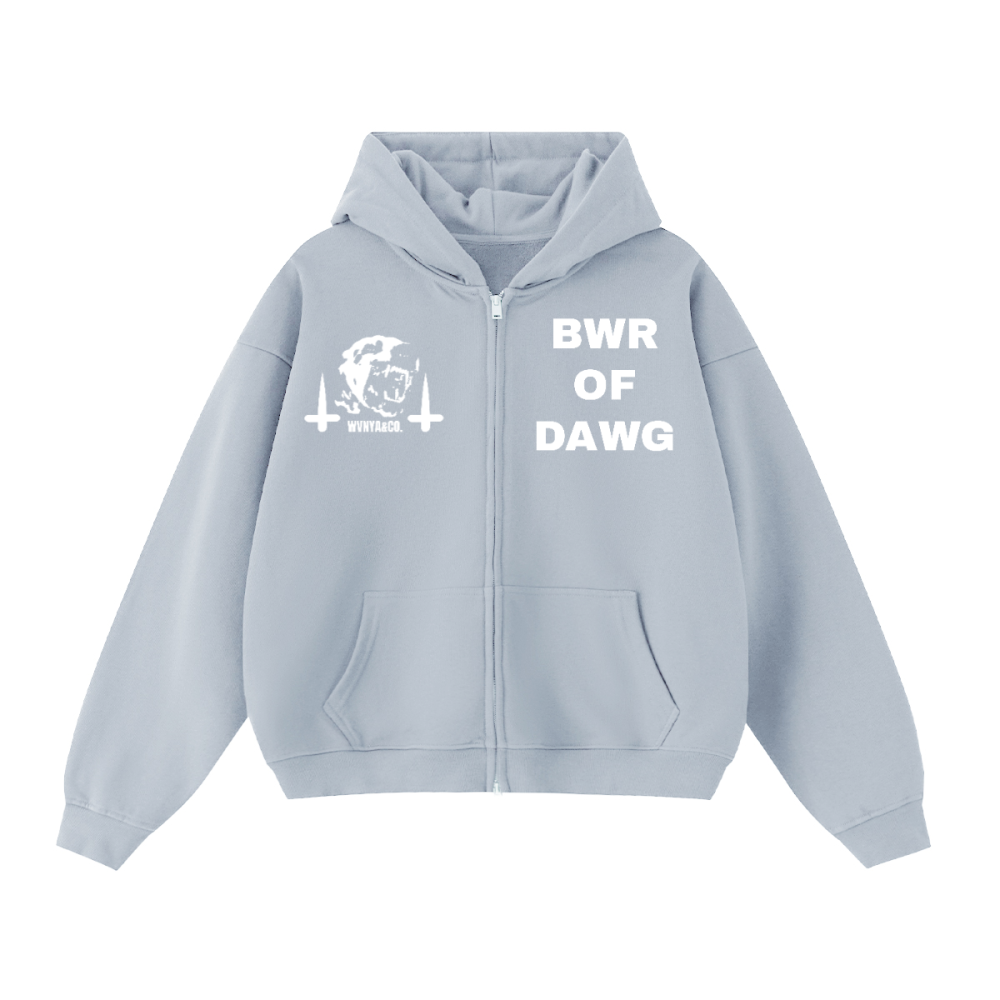 GUARDIAN BWR OF DAWG UNISEX CROPPD DOUBLE ZIP-UP HOODIE