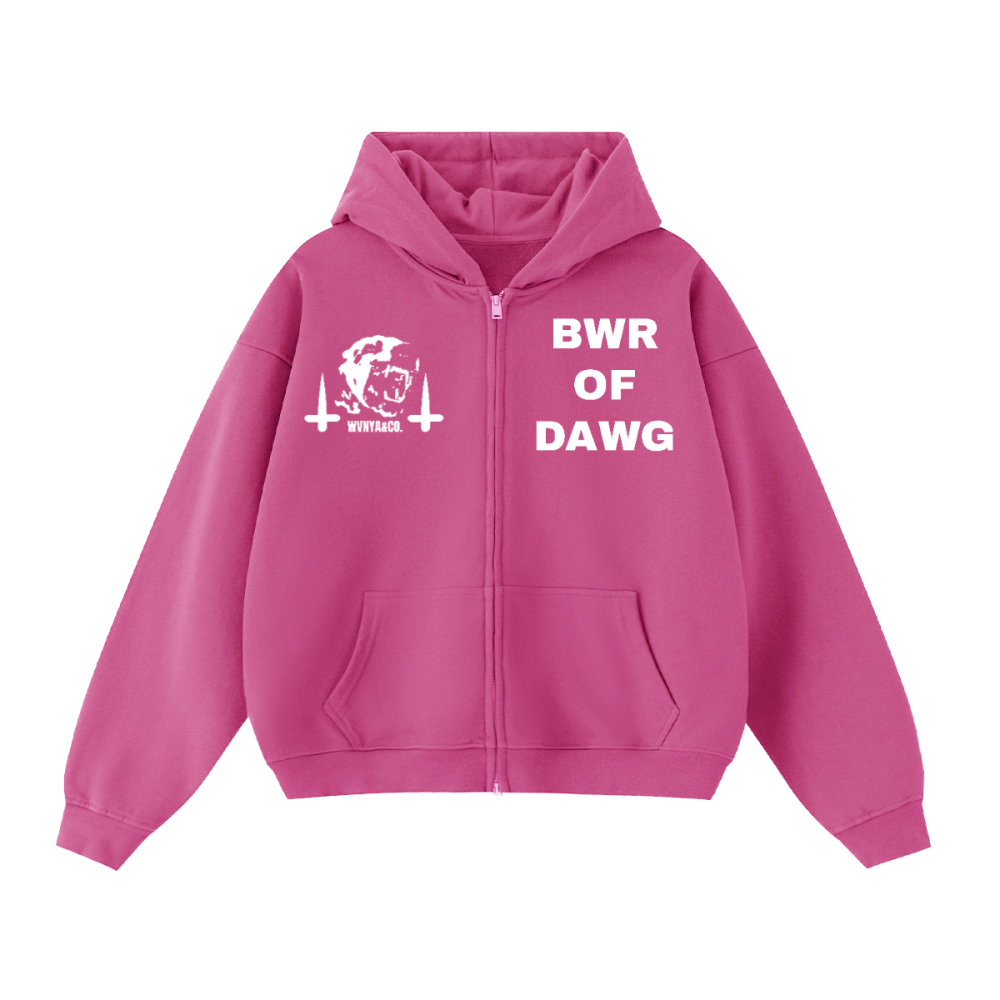 GUARDIAN BWR OF DAWG UNISEX CROPPD DOUBLE ZIP-UP HOODIE
