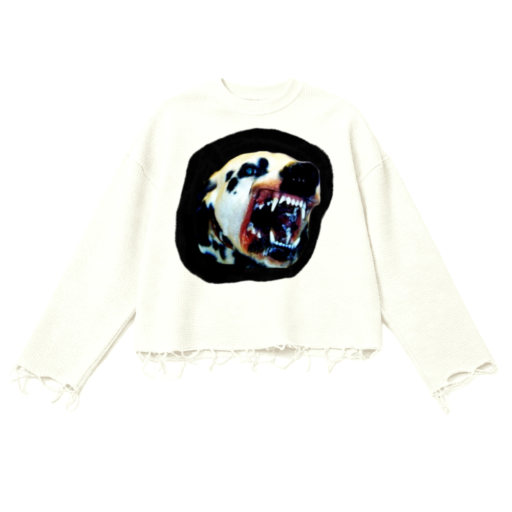 BITE DOWN UNISEX WAFFLE CROPPD LONG SLEEVE SHIRT