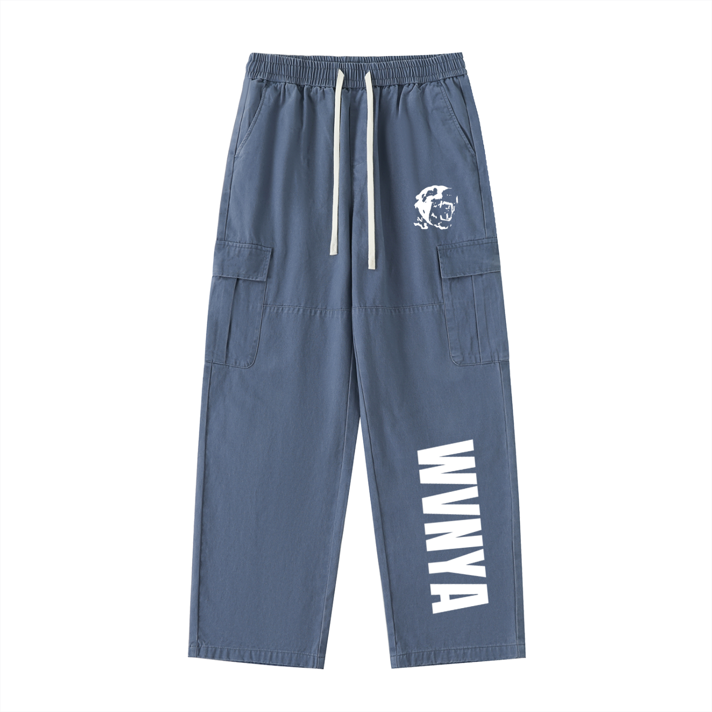 DRAWSTRING WAIST STRAIGHT-LEG CARGO PANTS