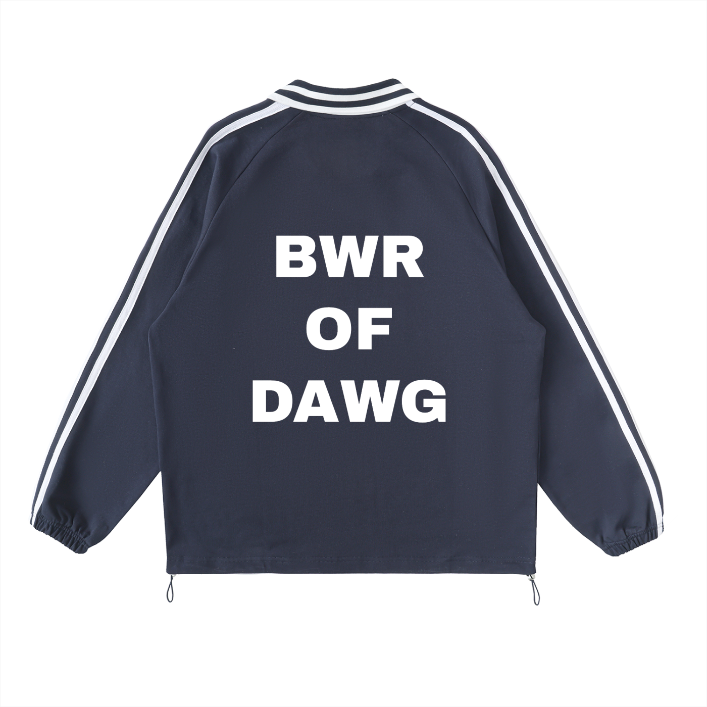 CONTRAST STRIPPD LAPEL COLLAR SWEATSHIRT