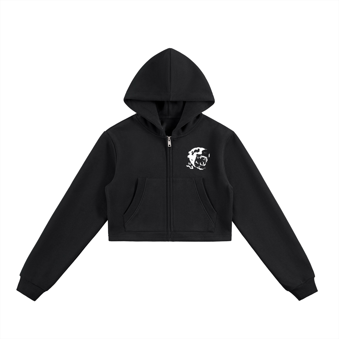 Essential Cropped Zip-Up Hoodie