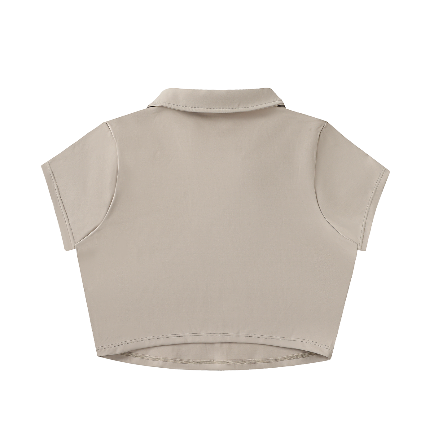 V-NECK LAPEL CROP TOP