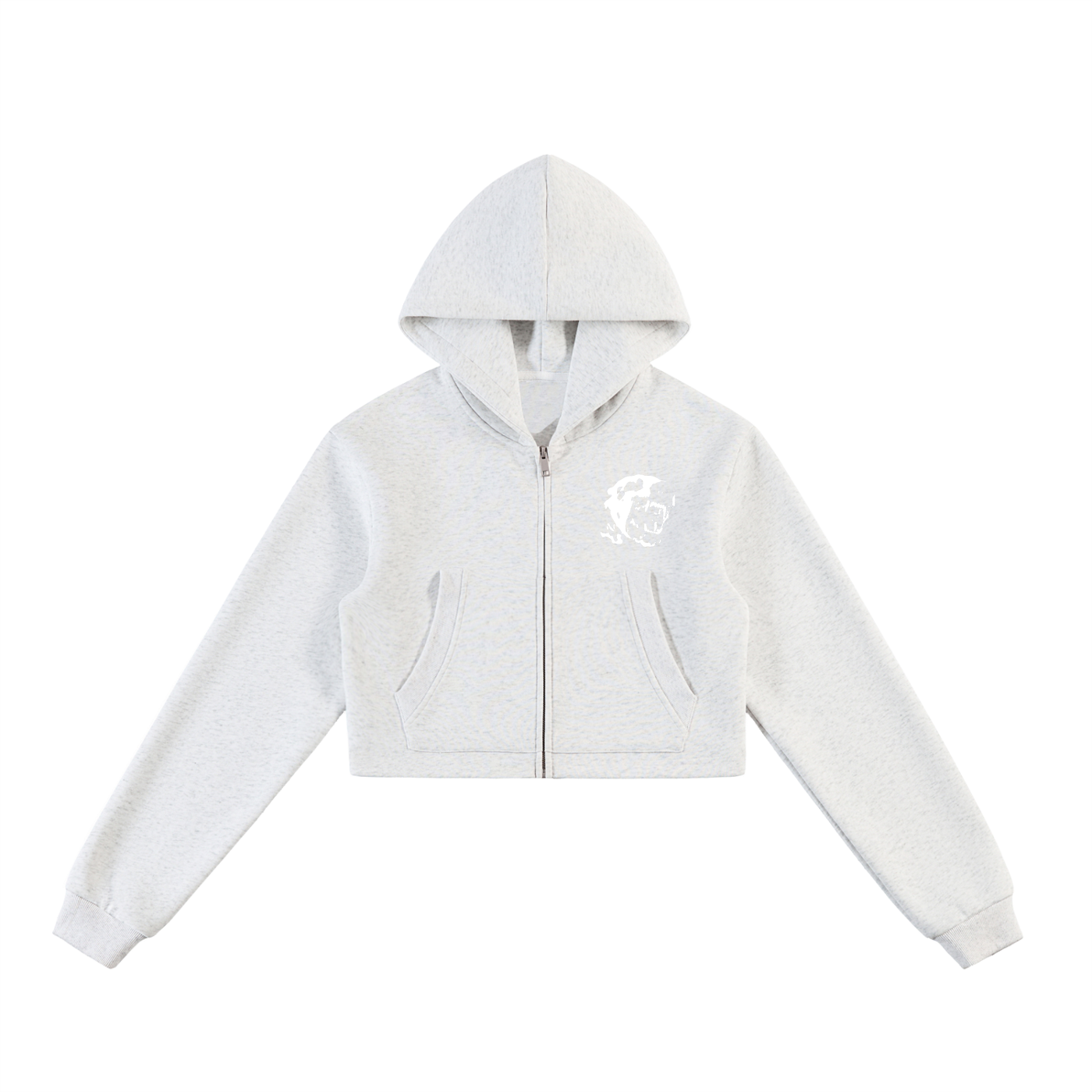 Essential Cropped Zip-Up Hoodie