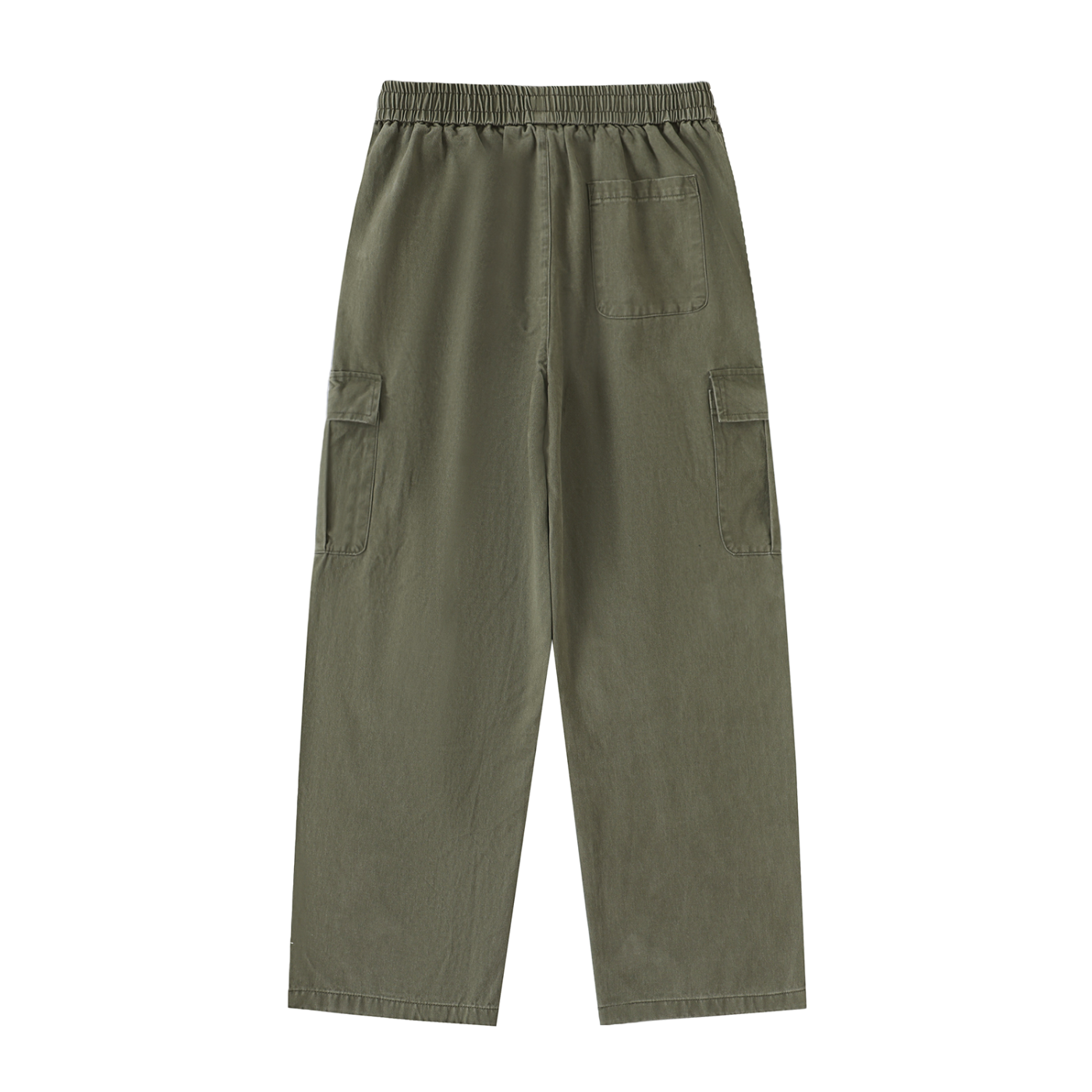 DRAWSTRING WAIST STRAIGHT-LEG CARGO PANTS