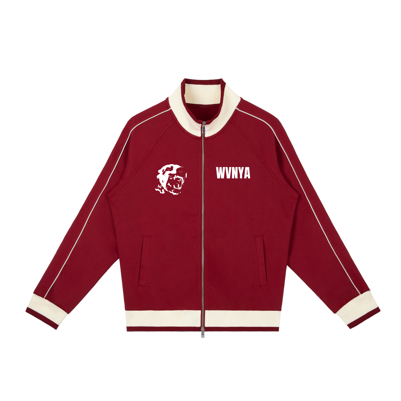 COLOR BLOCK RAGLAN SLEEVE ZIP TRACK JACKET