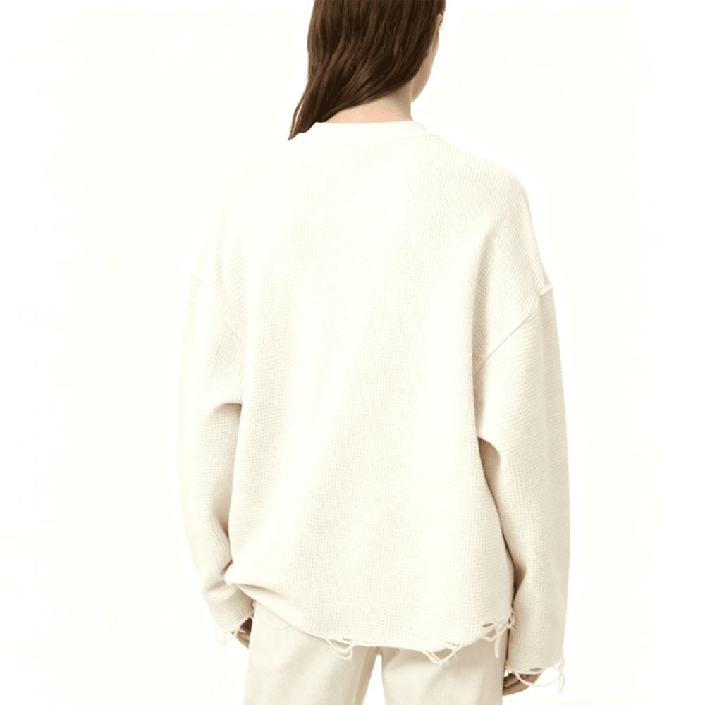 BITE DOWN UNISEX WAFFLE CROPPD LONG SLEEVE SHIRT