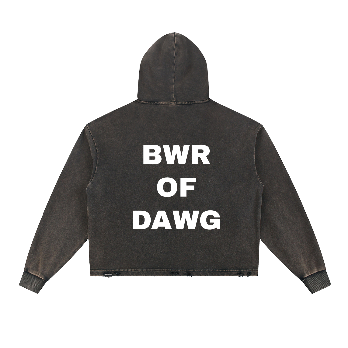 VINTAGE WASHED FRAYD-HEM HOODIE