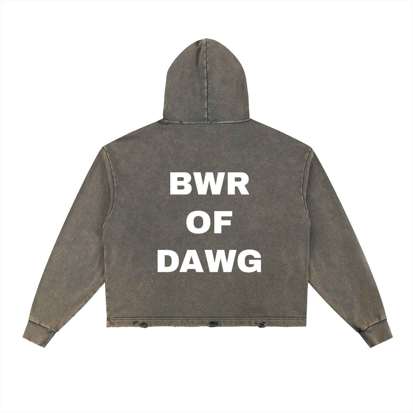 VINTAGE WASHED FRAYD-HEM HOODIE