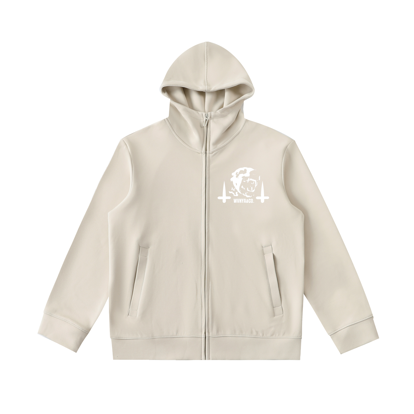 ESSENTIAL HEAVYWEIGHT  HIGH NECK  ZIP-UP HOODIE
