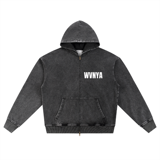 SNOW WASH OVERSIZED ZIP-UP HOODIE